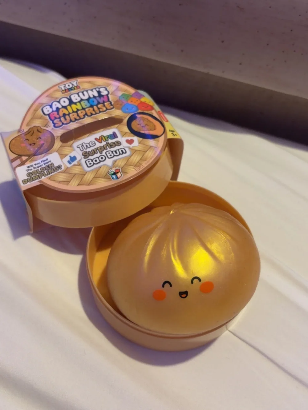 Bao Bun Rainbow Surprise Gold Squishy Toy - Cute Gold Sensory Bao Bun
